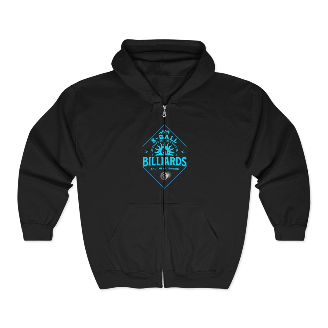 8 Ball Billiards and the Outdoors - Full Zip Hoodie - BFLY BILLIARDS