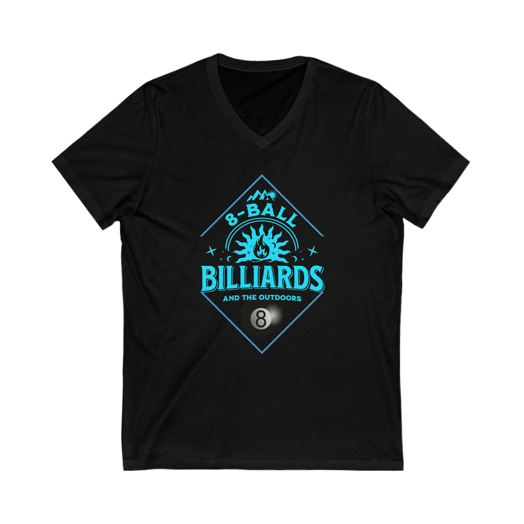 8 Ball Billiards and the Outdoors - Unisex V - Neck Tee - BFLY BILLIARDS