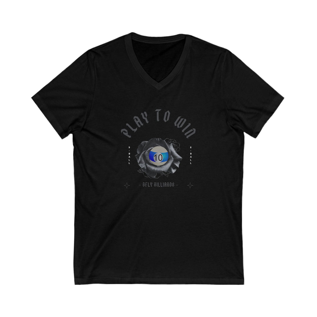 Play to Win - 10 Ball - Unisex V - Neck Tee - BFLY BILLIARDS