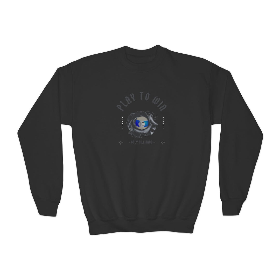 Play to Win - 10 Ball - Unisex Youth Crewneck Sweatshirt - BFLY BILLIARDS