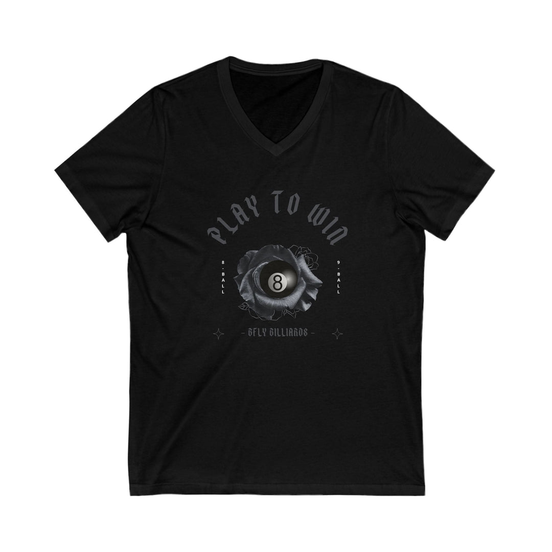 Play to Win - 8 Ball - Unisex V - Neck Tee - BFLY BILLIARDS