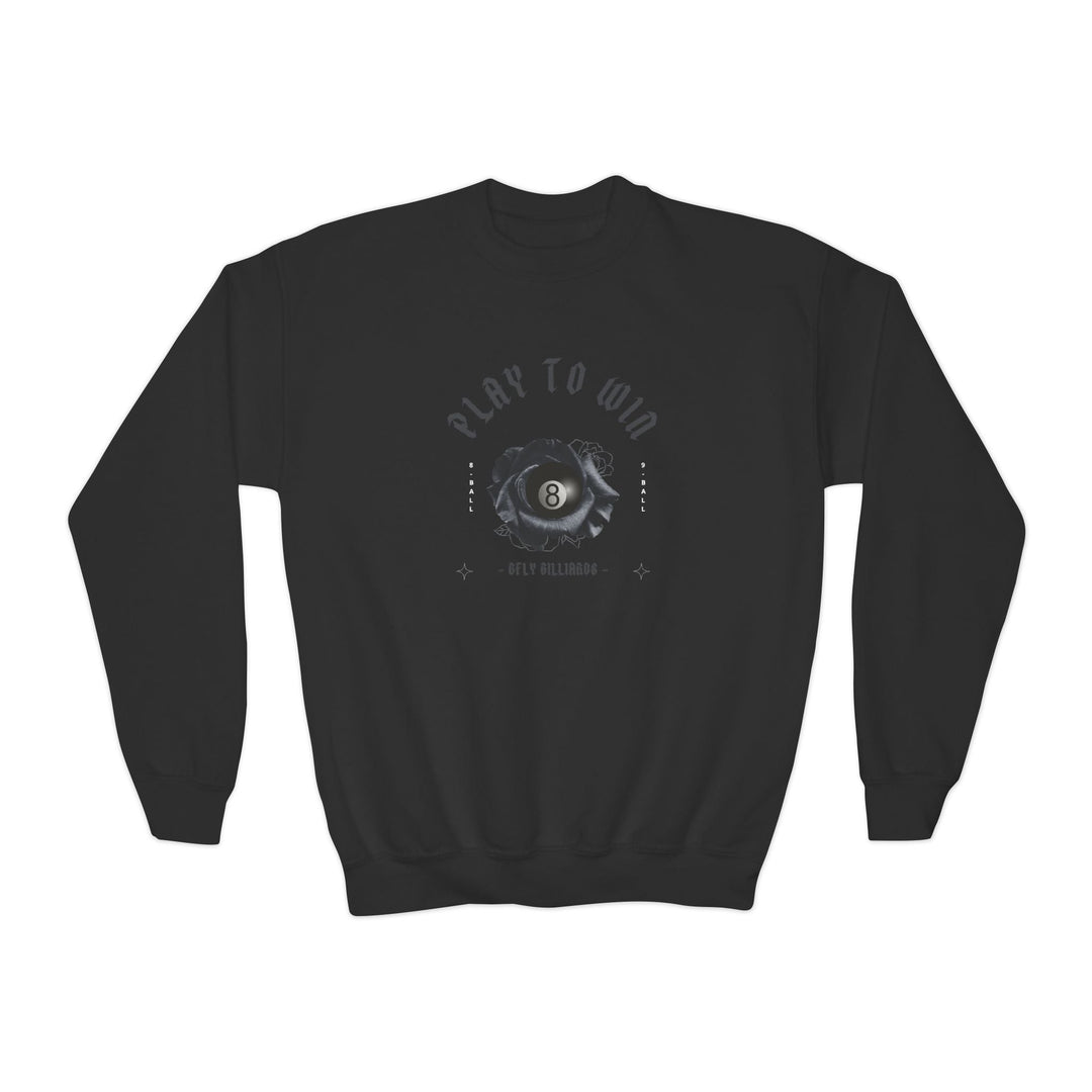 Play to Win - 8 Ball - Unisex Youth Crewneck Sweatshirt - BFLY BILLIARDS