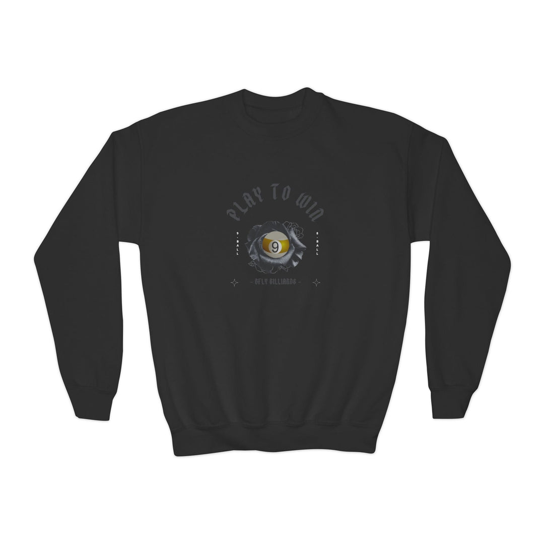 Play to Win - 9 Ball - Unisex Youth Crewneck Sweatshirt - BFLY BILLIARDS