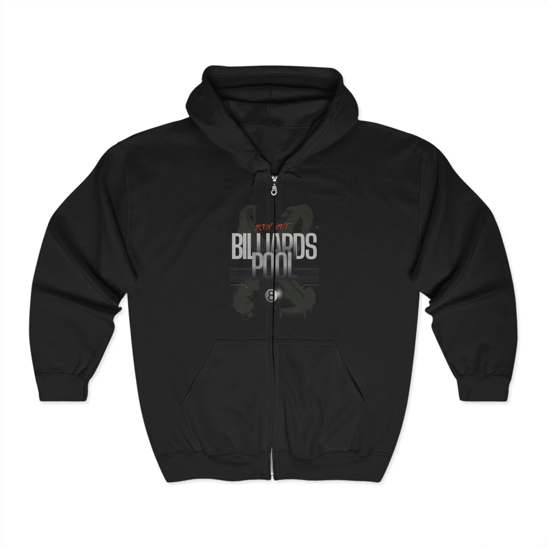 Runout Billiards - X - 8 Ball - Full Zip Hoodie - BFLY BILLIARDS