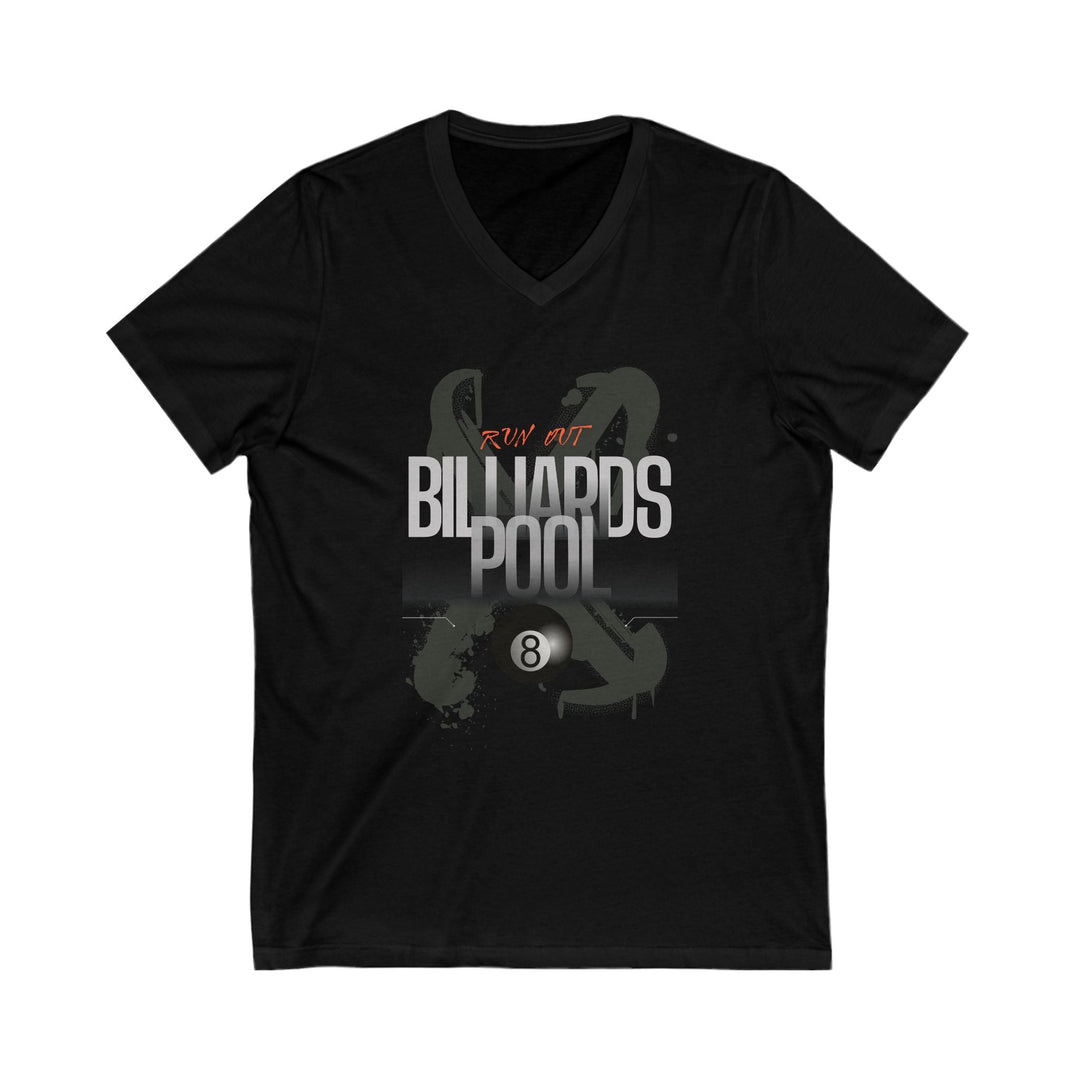 Runout Billiards - X - 8 Ball - Unisex V - Neck Tee - BFLY BILLIARDS