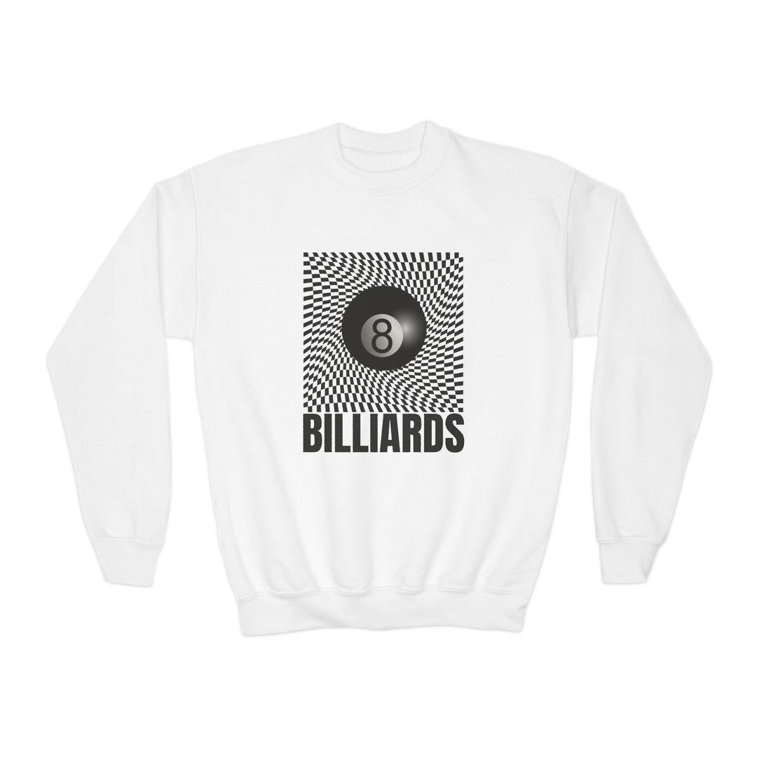 Billiards - Futuristic 8 Ball - Unisex Youth Crewneck Sweatshirt
