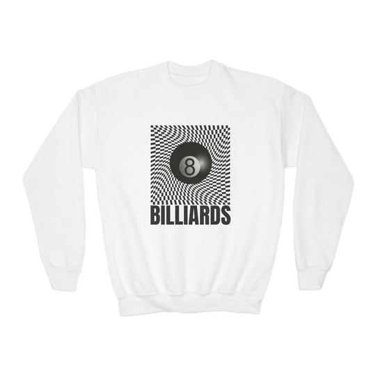 Billiards - Futuristic 8 Ball - Unisex Youth Crewneck Sweatshirt