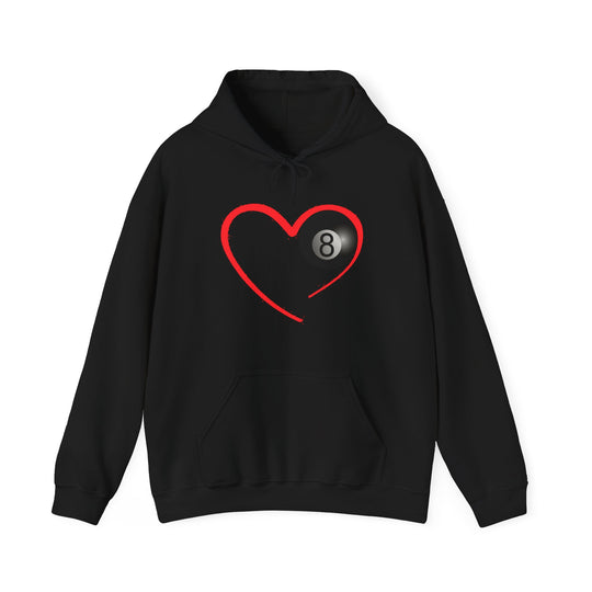 Red Line Love - 8 Ball - Unisex Pullover Hoodie