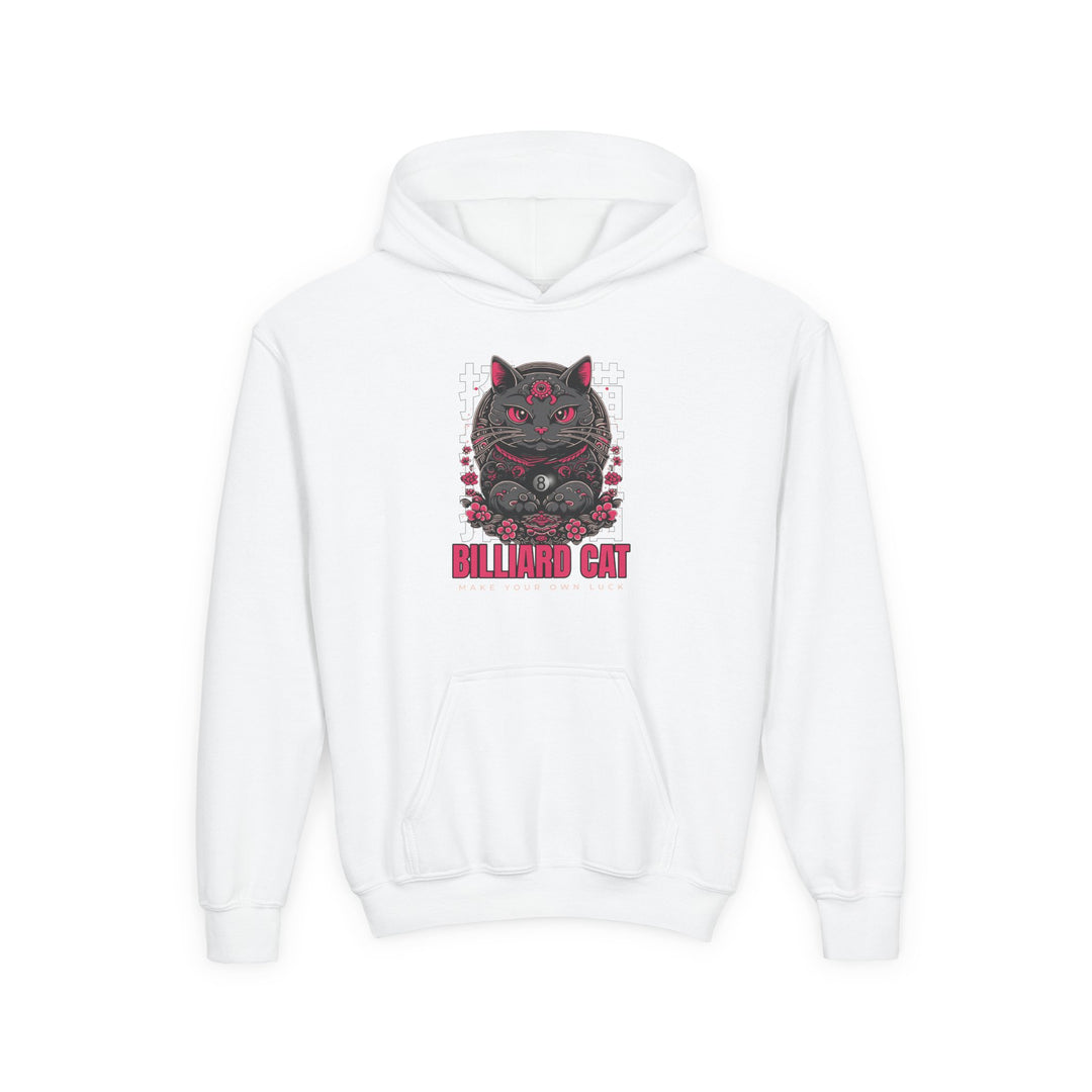 Billiard 8 Ball Cat - Unisex Youth Pullover Hoodie