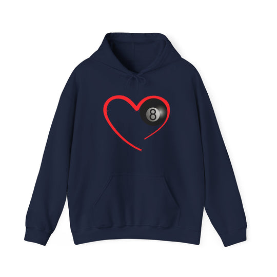 Red Line Love - 8 Ball - Unisex Pullover Hoodie
