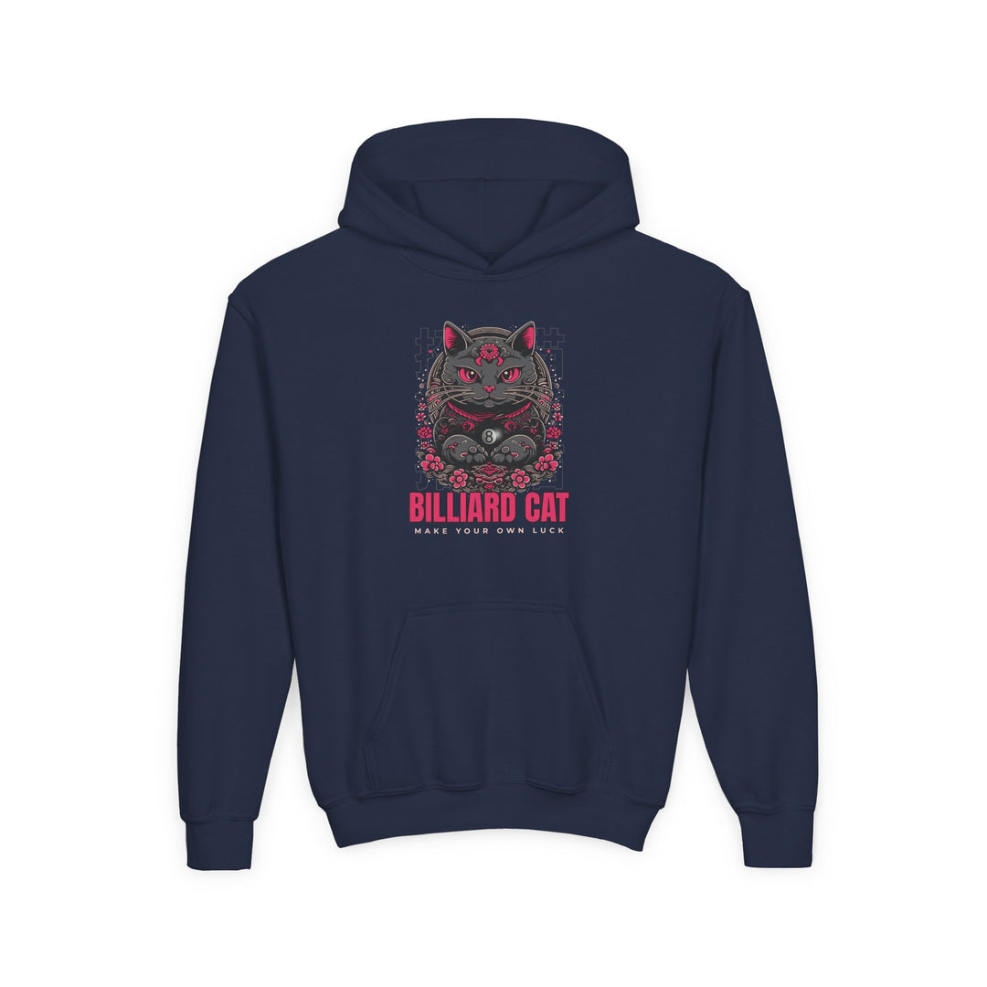 Billiard 8 Ball Cat - Unisex Youth Pullover Hoodie
