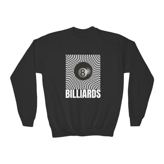 Billiards - Futuristic 8 Ball - Unisex Youth Crewneck Sweatshirt