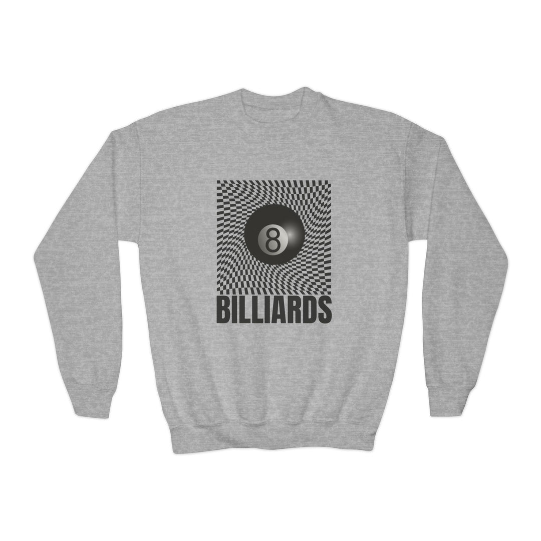Billiards - Futuristic 8 Ball - Unisex Youth Crewneck Sweatshirt