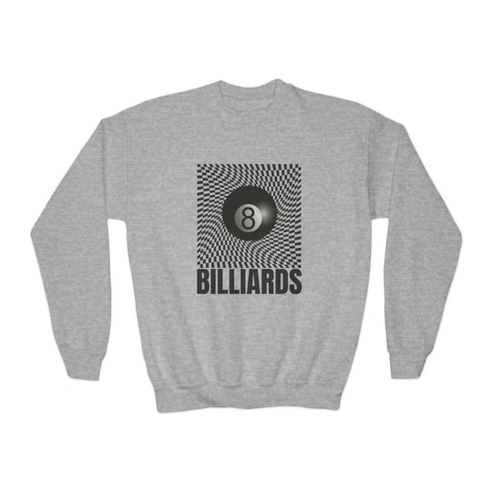 Billiards - Futuristic 8 Ball - Unisex Youth Crewneck Sweatshirt