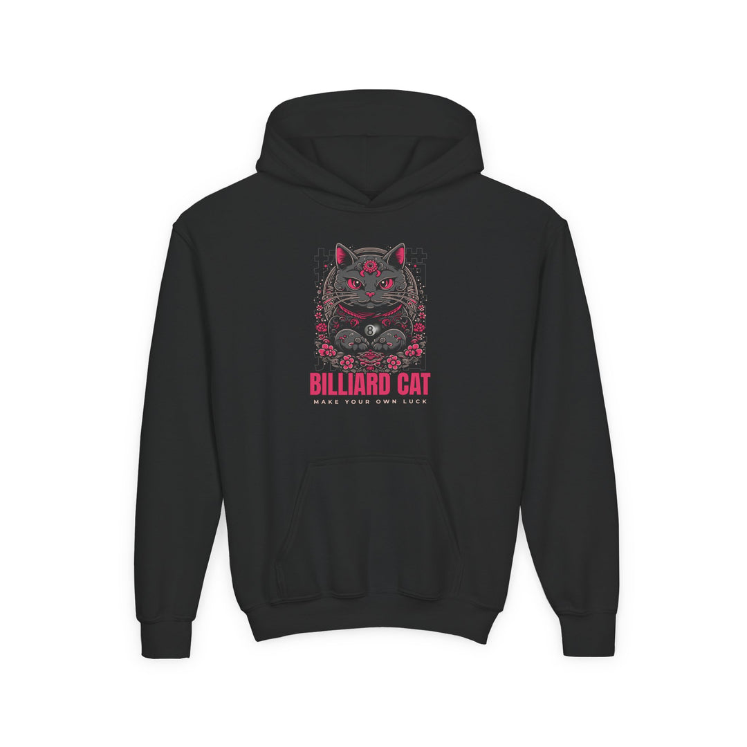 Billiard 8 Ball Cat - Unisex Youth Pullover Hoodie