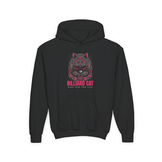 Billiard 8 Ball Cat - Unisex Youth Pullover Hoodie
