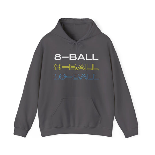 8 - BALL, 9 - BALL, 10 - BALL - Unisex Pullover Hoodie - BFLY BILLIARDS