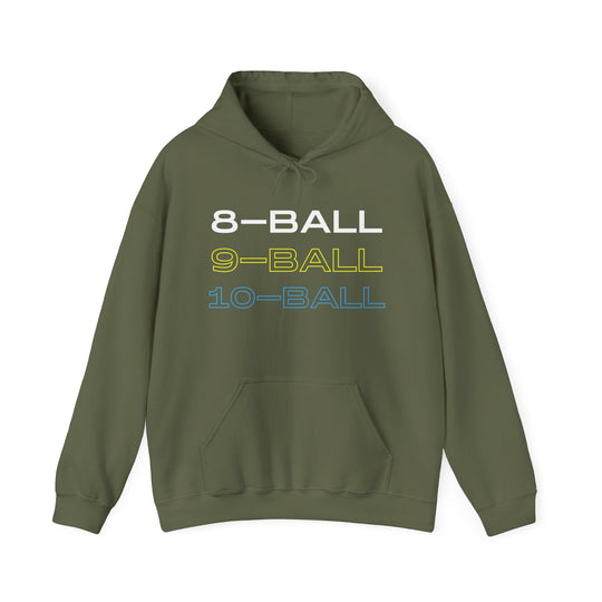 8 - BALL, 9 - BALL, 10 - BALL - Unisex Pullover Hoodie - BFLY BILLIARDS