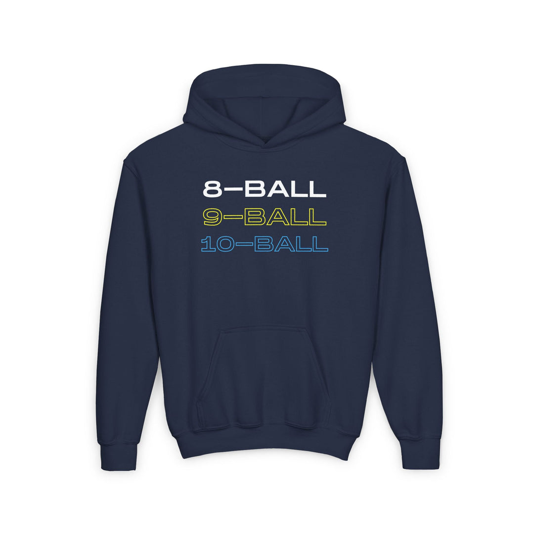 8 - BALL, 9 - BALL, 10 - BALL - Unisex Youth Pullover Hoodie - BFLY BILLIARDS