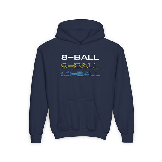 8 - BALL, 9 - BALL, 10 - BALL - Unisex Youth Pullover Hoodie - BFLY BILLIARDS