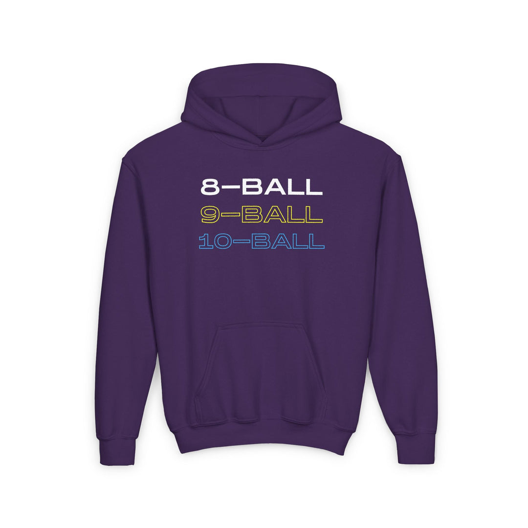 8 - BALL, 9 - BALL, 10 - BALL - Unisex Youth Pullover Hoodie - BFLY BILLIARDS