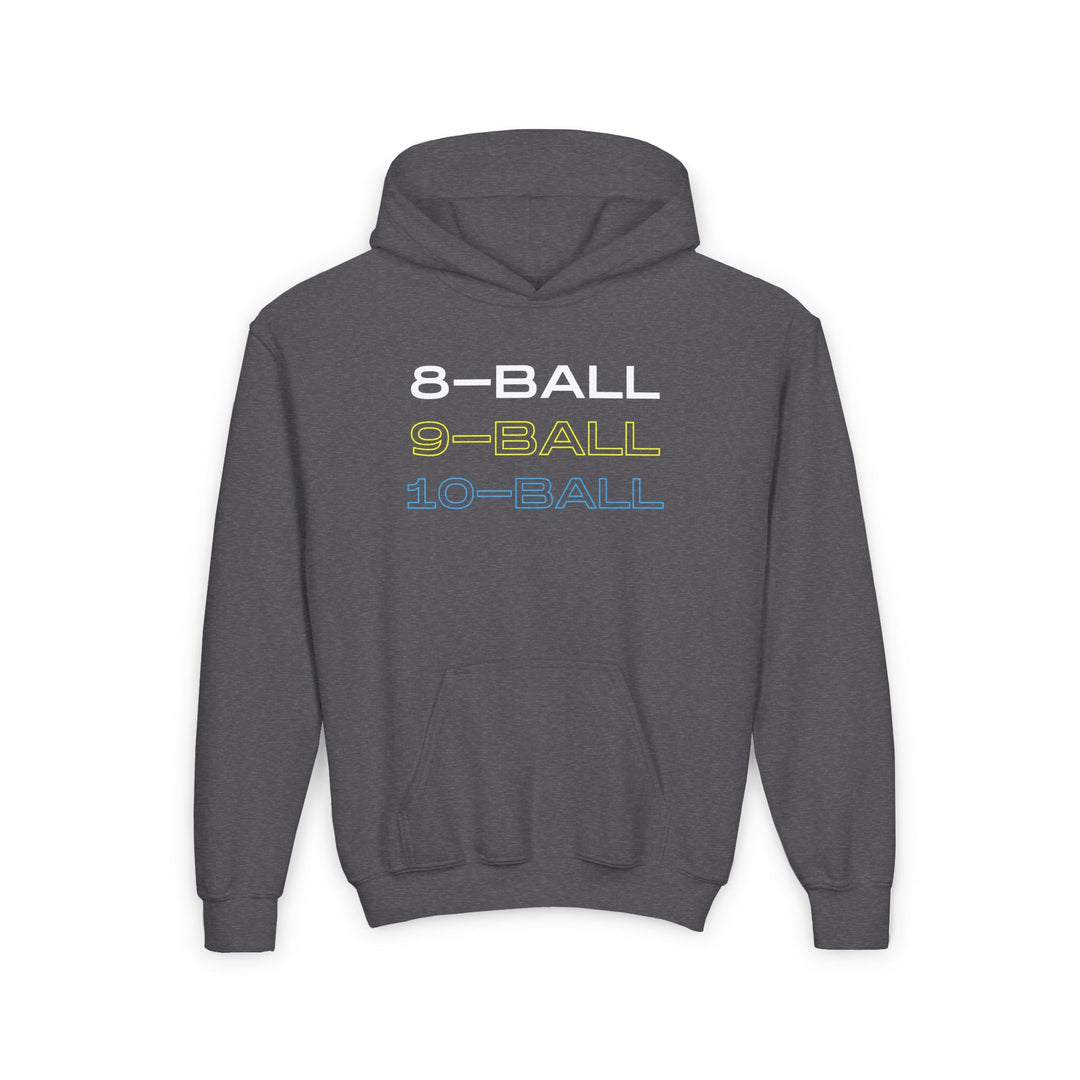 8 - BALL, 9 - BALL, 10 - BALL - Unisex Youth Pullover Hoodie - BFLY BILLIARDS