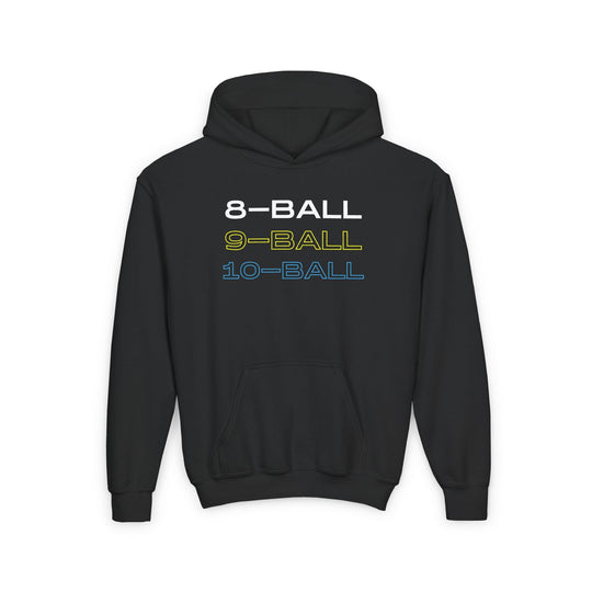 8 - BALL, 9 - BALL, 10 - BALL - Unisex Youth Pullover Hoodie - BFLY BILLIARDS