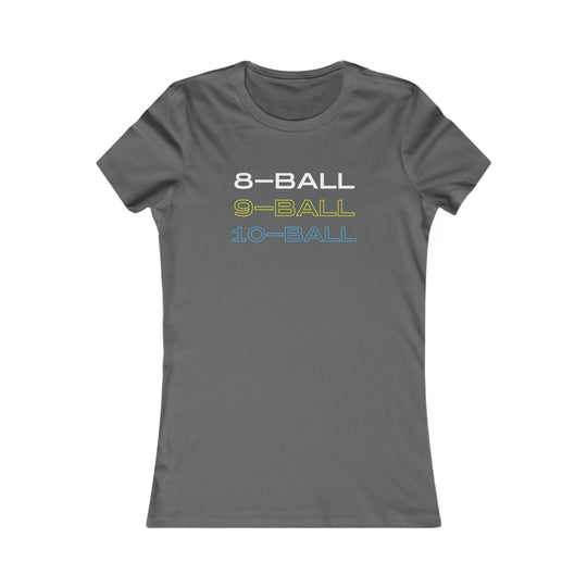 8 - BALL, 9 - BALL, 10 - BALL - Women's Fitted Tee - BFLY BILLIARDS
