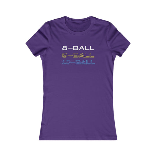8 - BALL, 9 - BALL, 10 - BALL - Women's Fitted Tee - BFLY BILLIARDS