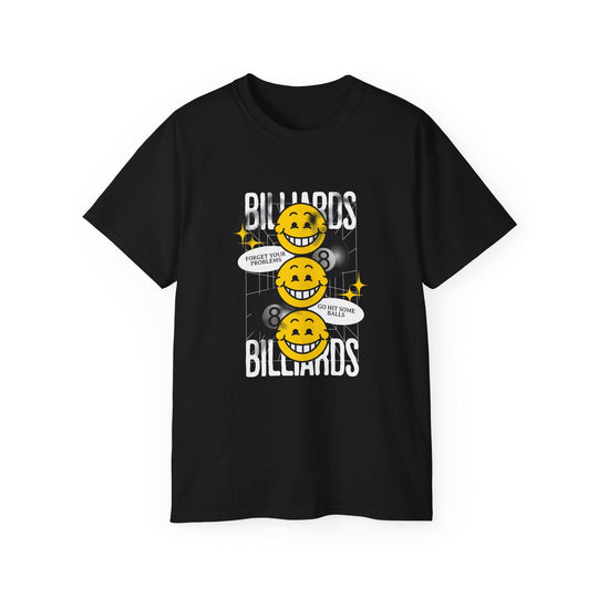 8 Ball Billiard Happiness - Unisex Cotton T-Shirt - BFLY BILLIARDS
