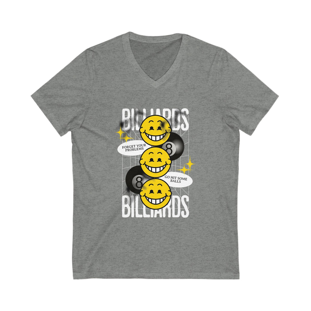 8 Ball Billiard Happiness - Unisex V - Neck Tee - BFLY BILLIARDS