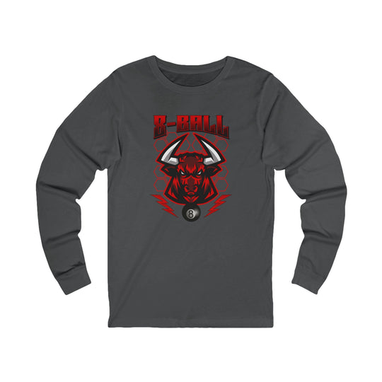 8 Ball Bull - Unisex Long Sleeve Tee - BFLY BILLIARDS