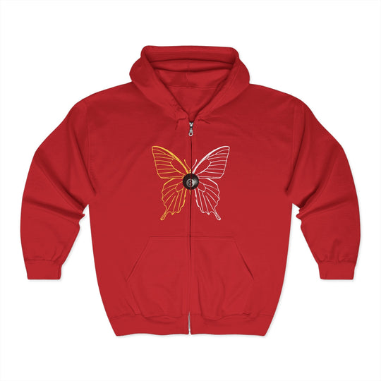 8 Ball Butterfly Grid - Full Zip Hoodie - BFLY BILLIARDS