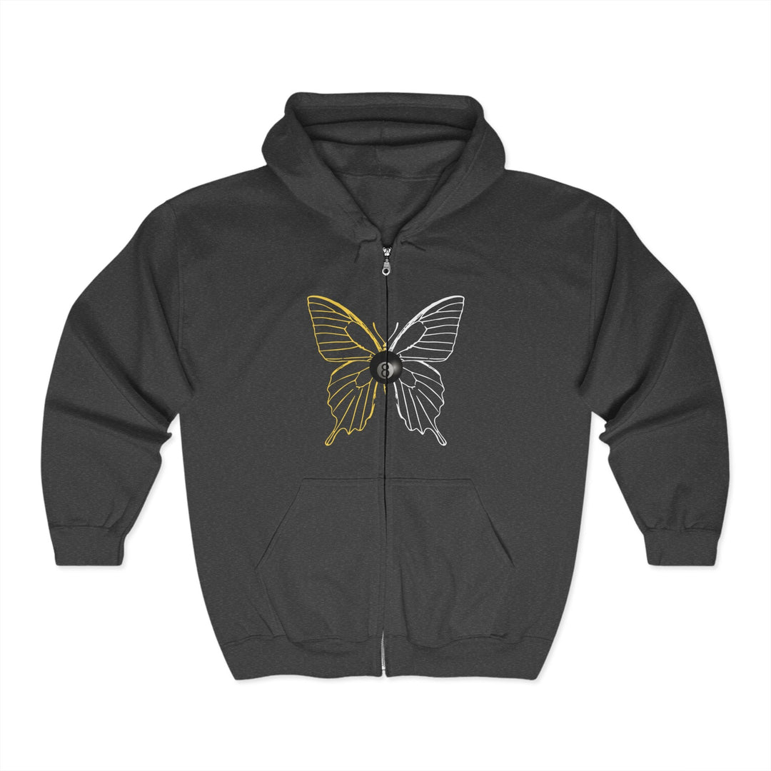 8 Ball Butterfly Grid - Full Zip Hoodie - BFLY BILLIARDS