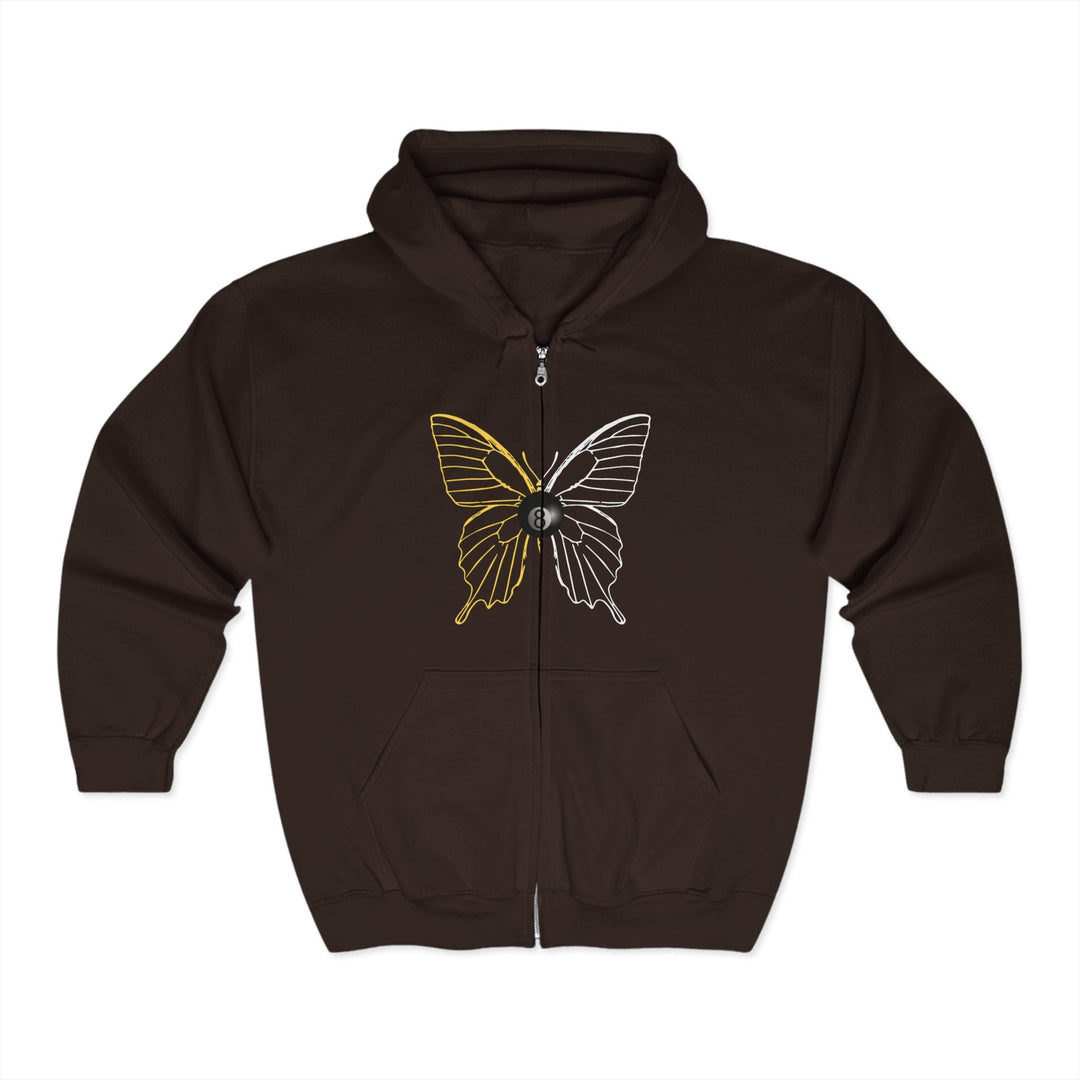 8 Ball Butterfly Grid - Full Zip Hoodie - BFLY BILLIARDS