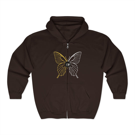 8 Ball Butterfly Grid - Full Zip Hoodie - BFLY BILLIARDS