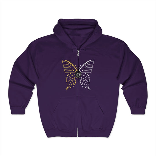 8 Ball Butterfly Grid - Full Zip Hoodie - BFLY BILLIARDS