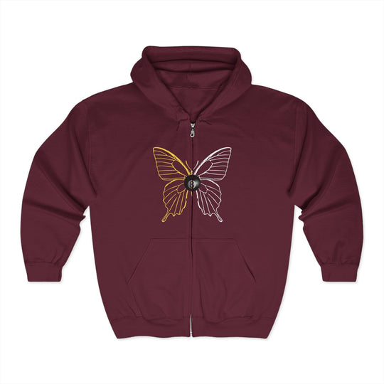 8 Ball Butterfly Grid - Full Zip Hoodie - BFLY BILLIARDS