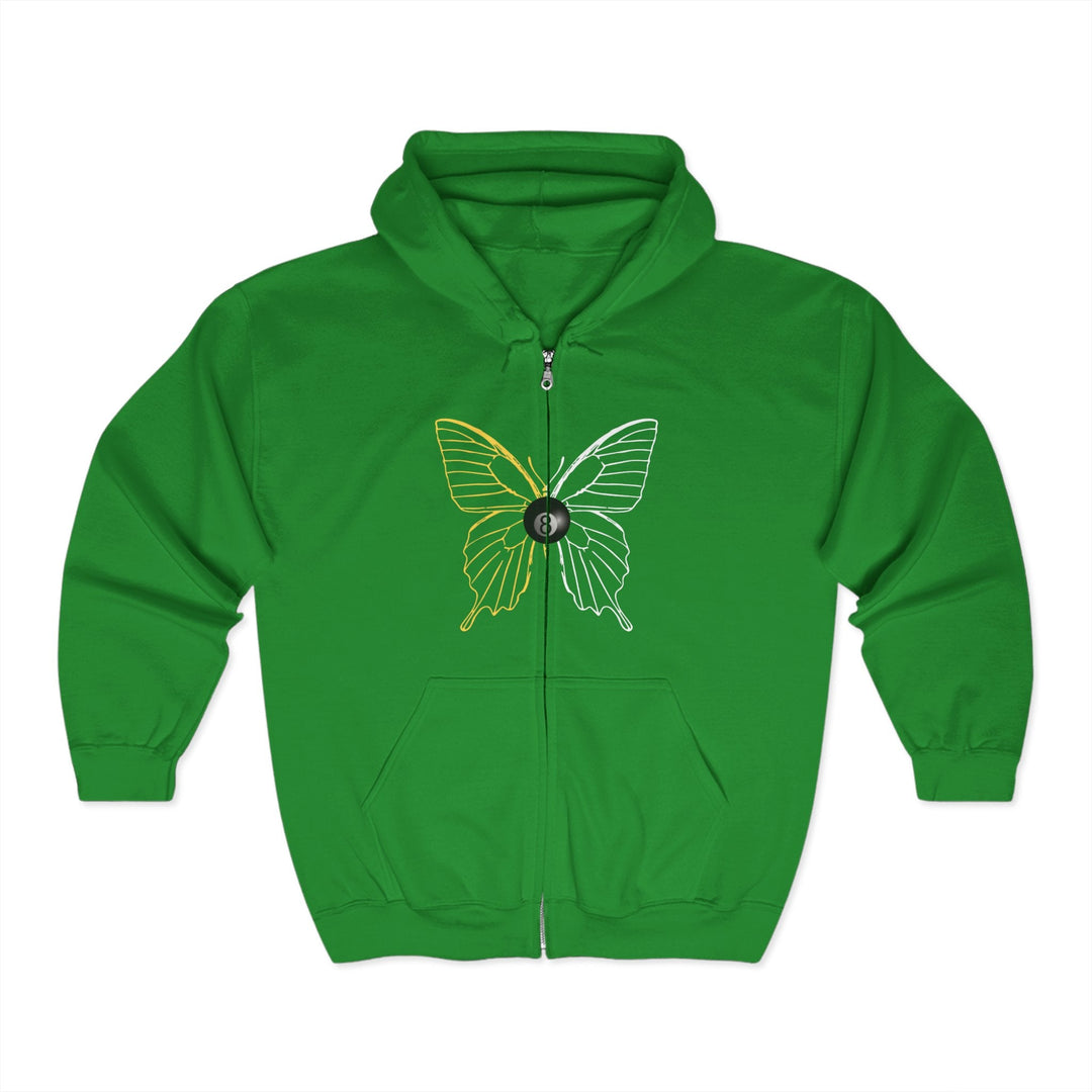 8 Ball Butterfly Grid - Full Zip Hoodie - BFLY BILLIARDS