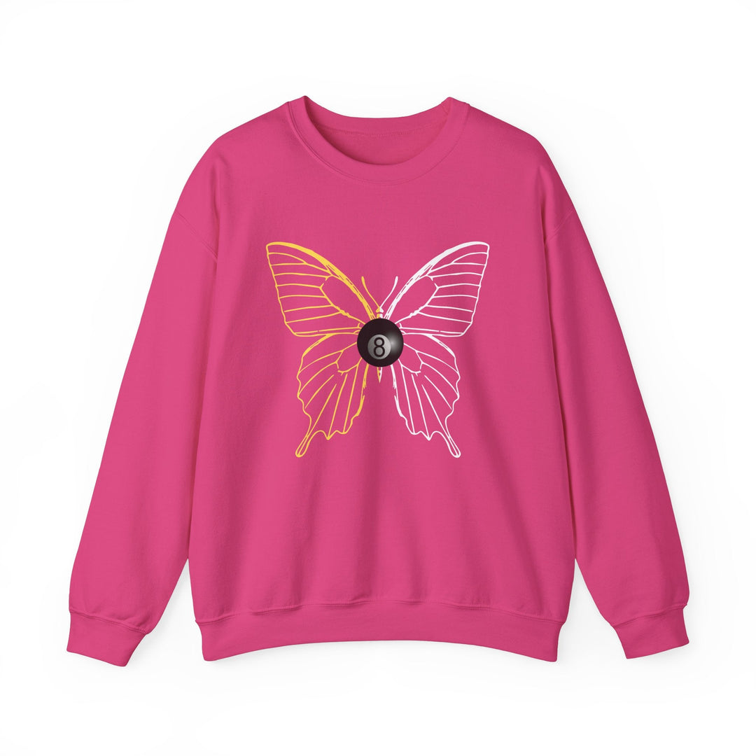 8 Ball Butterfly Grid - Unisex Crewneck Sweatshirt - BFLY BILLIARDS