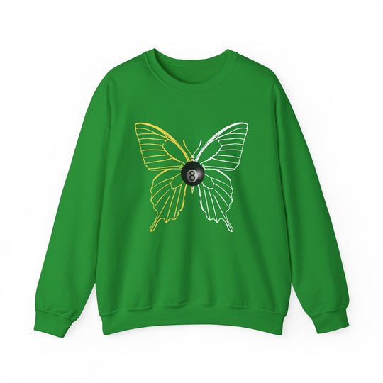 8 Ball Butterfly Grid - Unisex Crewneck Sweatshirt - BFLY BILLIARDS