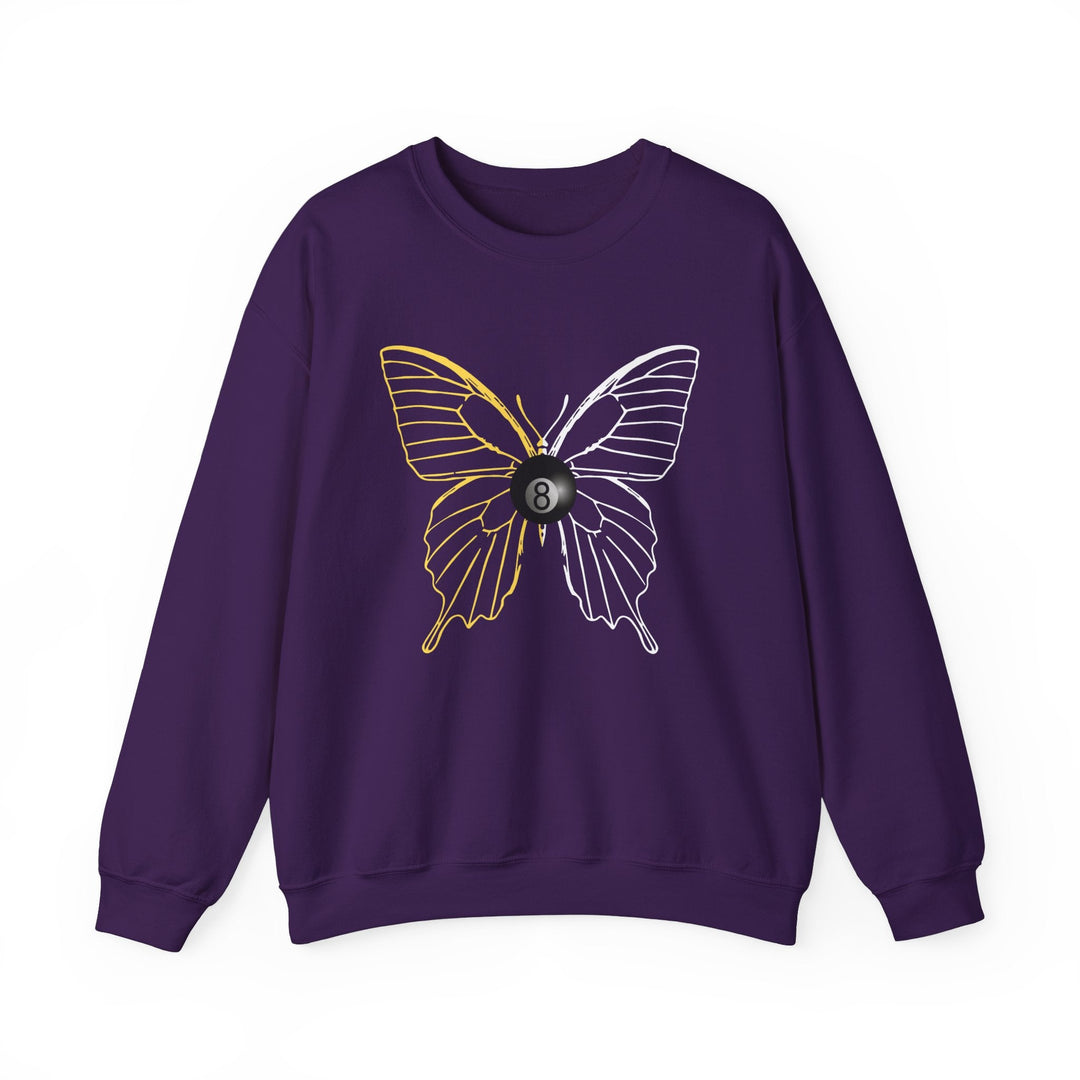 8 Ball Butterfly Grid - Unisex Crewneck Sweatshirt - BFLY BILLIARDS