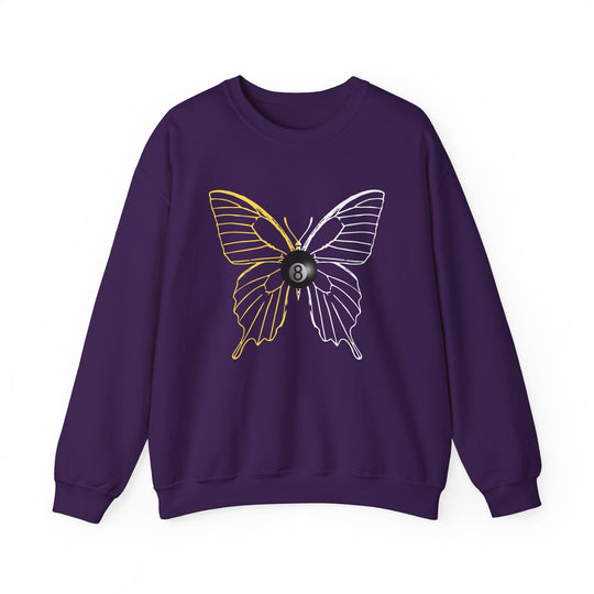 8 Ball Butterfly Grid - Unisex Crewneck Sweatshirt - BFLY BILLIARDS