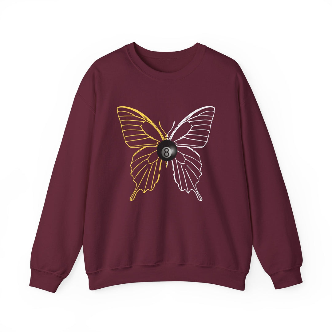 8 Ball Butterfly Grid - Unisex Crewneck Sweatshirt - BFLY BILLIARDS