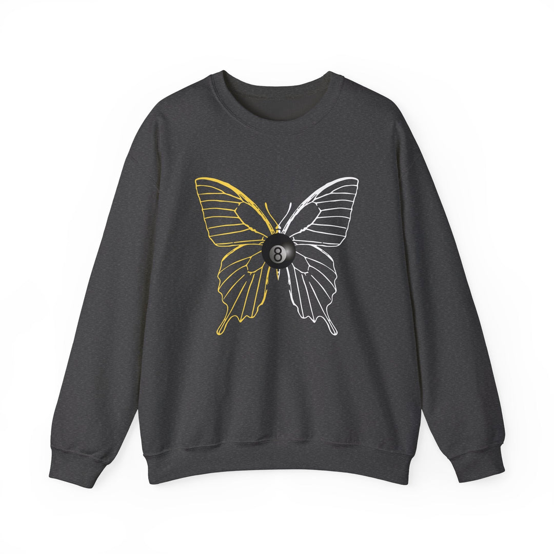 8 Ball Butterfly Grid - Unisex Crewneck Sweatshirt - BFLY BILLIARDS
