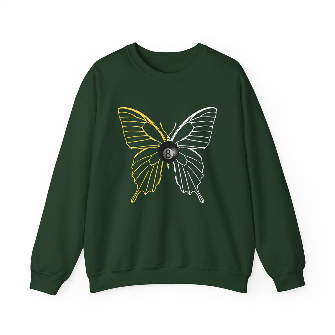 8 Ball Butterfly Grid - Unisex Crewneck Sweatshirt - BFLY BILLIARDS