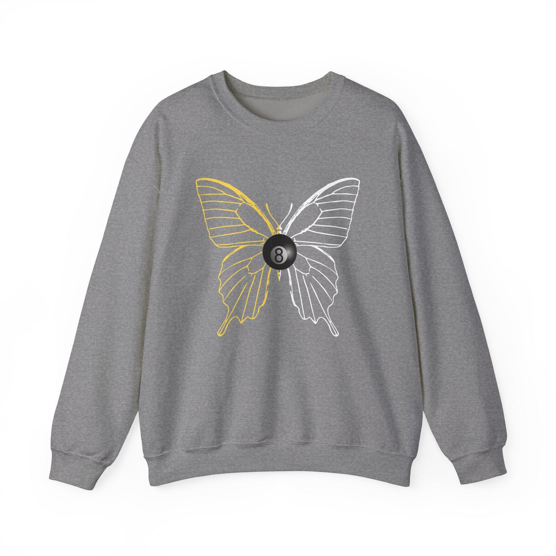 8 Ball Butterfly Grid - Unisex Crewneck Sweatshirt - BFLY BILLIARDS
