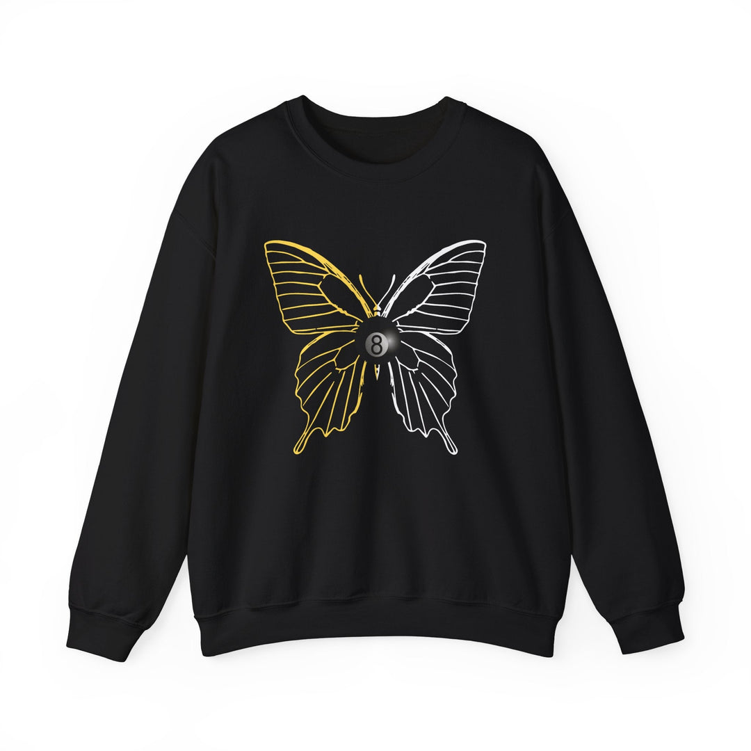 8 Ball Butterfly Grid - Unisex Crewneck Sweatshirt - BFLY BILLIARDS