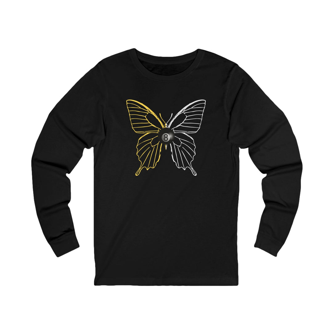 8 Ball Butterfly Grid - Unisex Long Sleeve Tee - BFLY BILLIARDS
