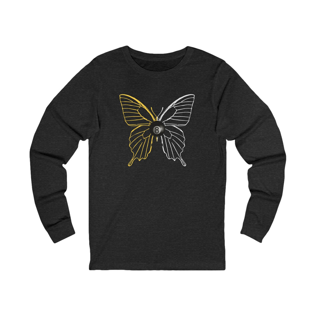 8 Ball Butterfly Grid - Unisex Long Sleeve Tee - BFLY BILLIARDS